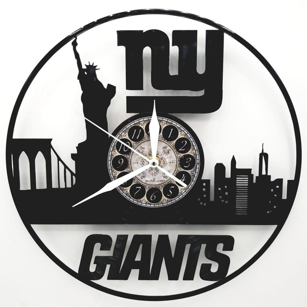 NEW YORK GIANTS vinyl record wall clock
